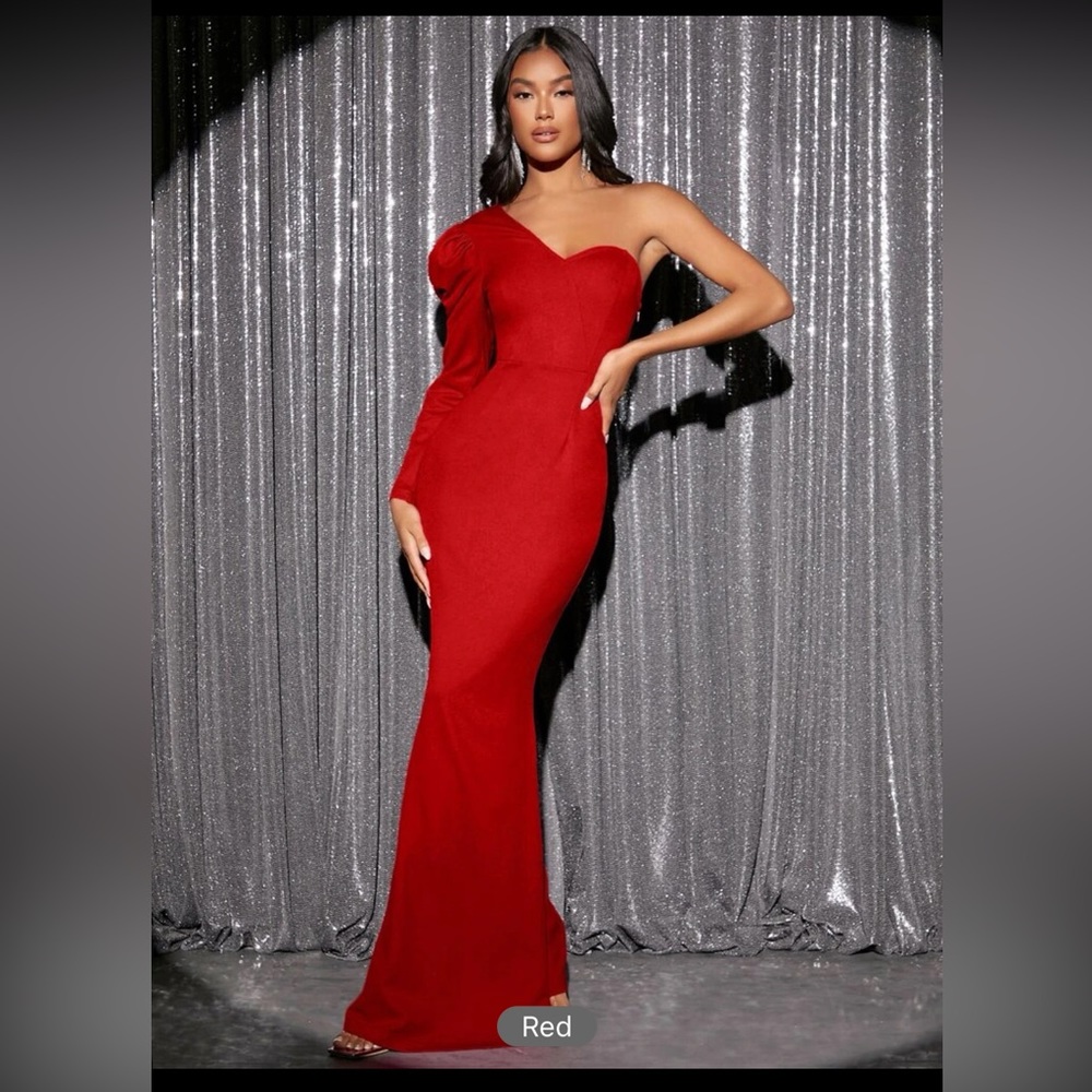 One Shoulder Mermaid Hem Dress